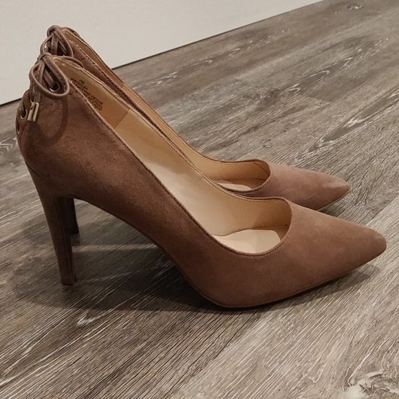 Nine West Beige Suede Heels - Picture 1 of 4